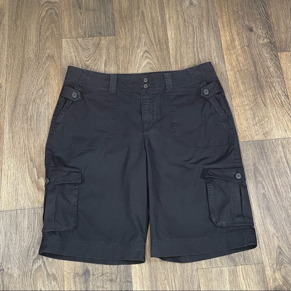 Ralph Lauren Black Cargo Bermudas-Square Pockets - Utility Style 100% Cotton